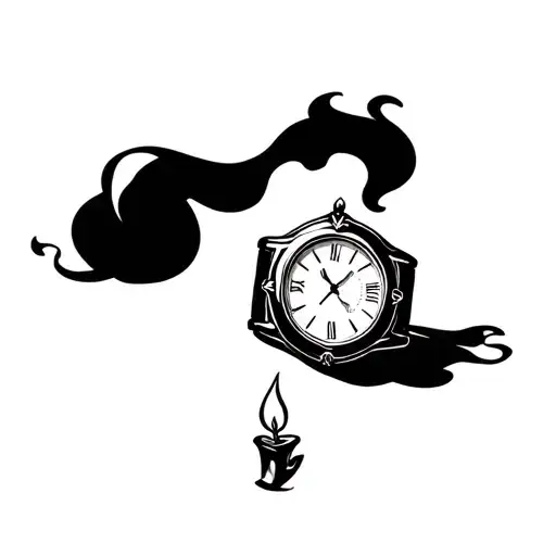 Burning Candle With Watch