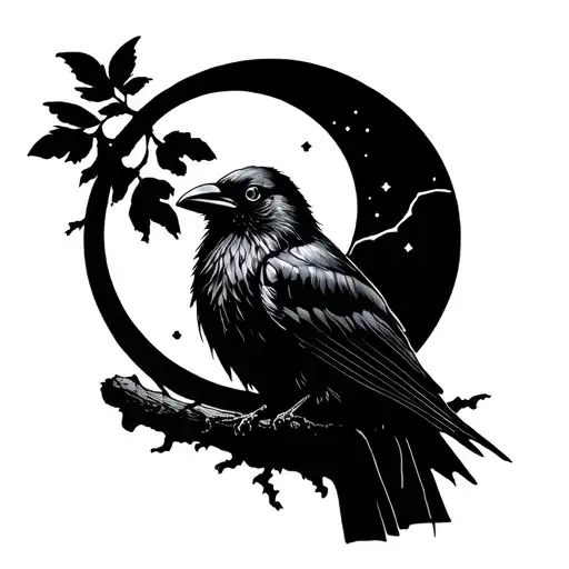 Crow And Moon