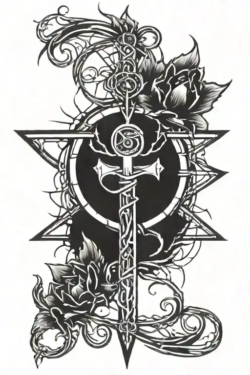 Thorns With An Empty Spot Outlining An Ankh Symbol