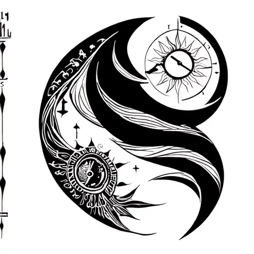 Egypt Nifthiy Sand Clock Line Scarabi Luna Sun