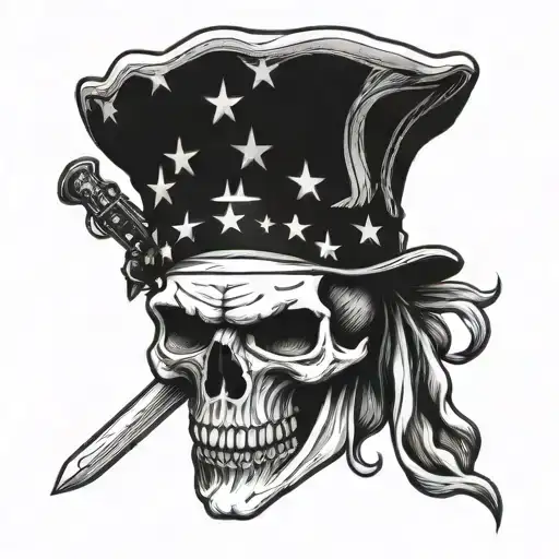 Three Percenter Patriot Skull With American Flag