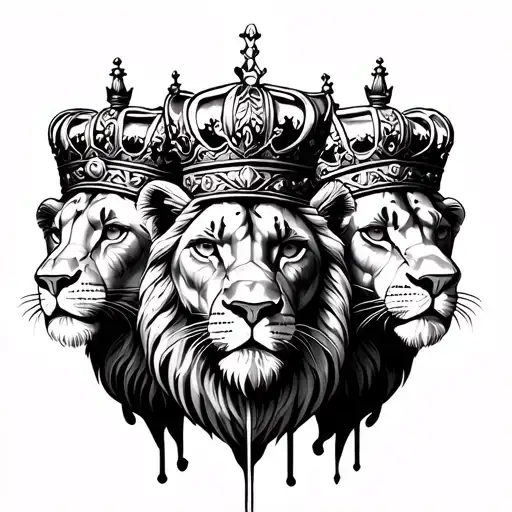 Three Little Lions With Crowns Of Kings