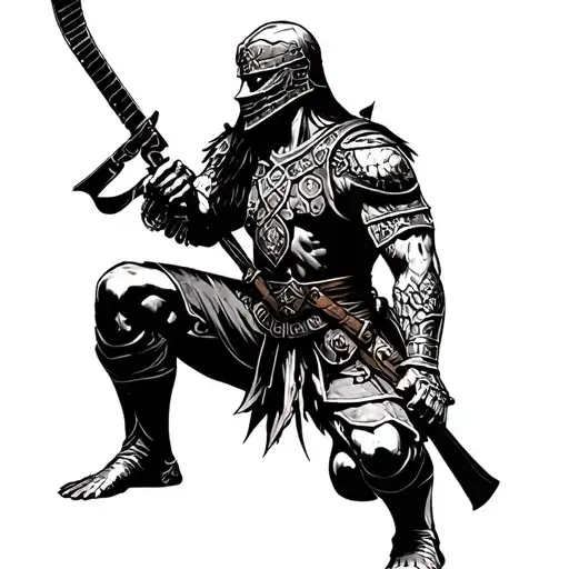 Warrior Soldier Kneeling