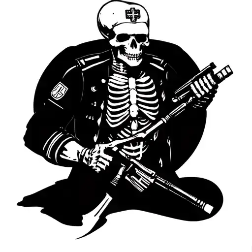 Us Navy Medic Skeleton Holding