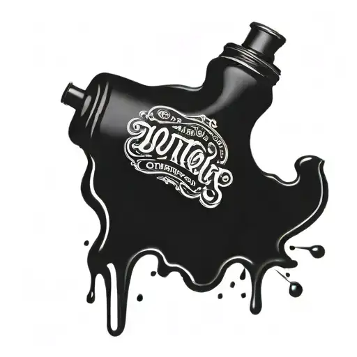 Botion Bottle With Liquid Inside Spilling With A Lable