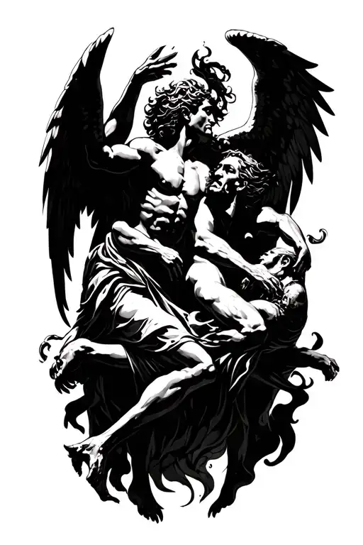 God And Angels Fighting Demons