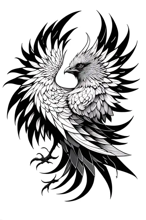 Geometric Phoenix Bird