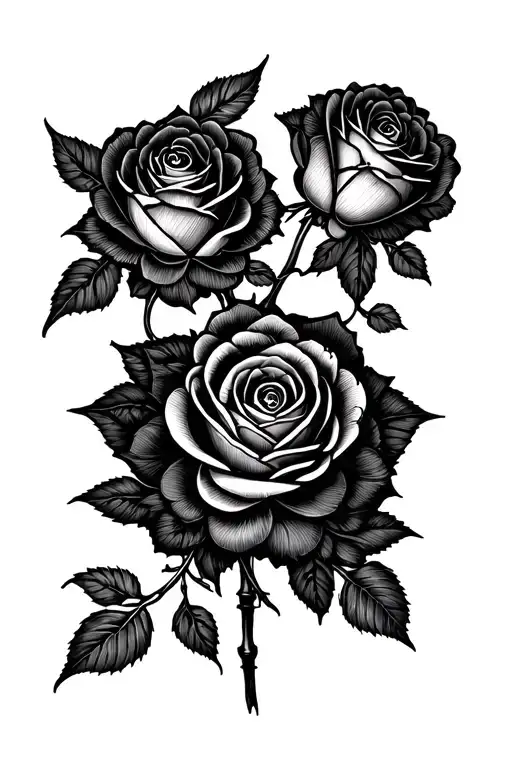 Mandala Between Two Traditional Roses