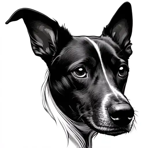 Dog Ear Minimal Tattoo Design Featuring