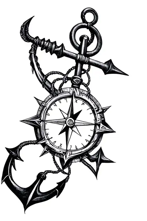 Compass And Anchor Connected