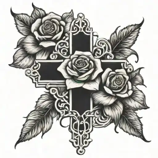 Cross With Rose Petals