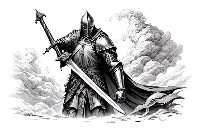 Knight Holding A Sword