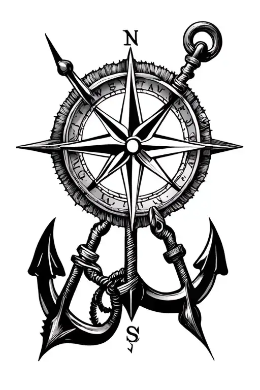 Compass And Anchor Connected