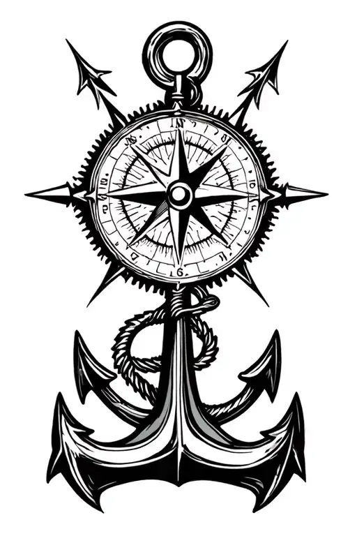 Compass And Anchor Connected