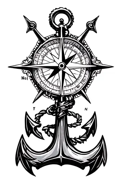 Compass And Anchor Connected