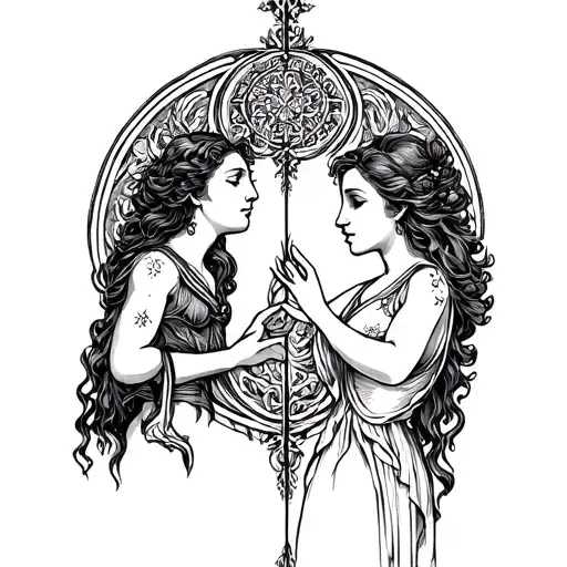 Hades And Persephone Reaching Towards Each Other
