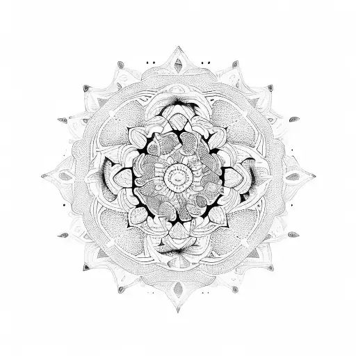 Long Mandala With Family Symbol In The Center
