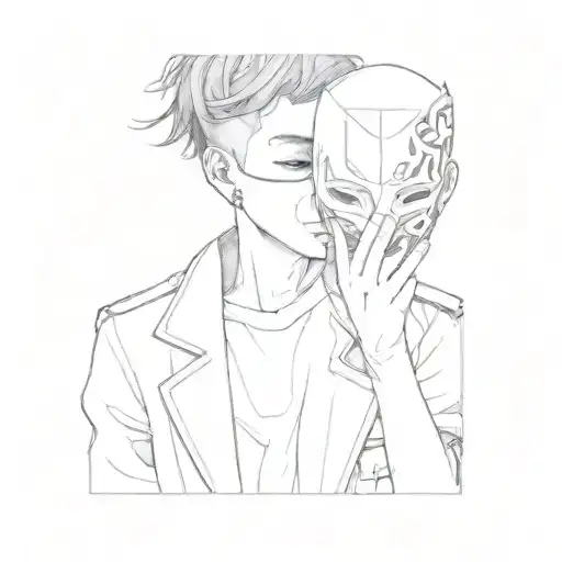 A Boy Holding A Mask