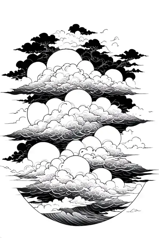 Traditional Japanese Kumo Clouds
