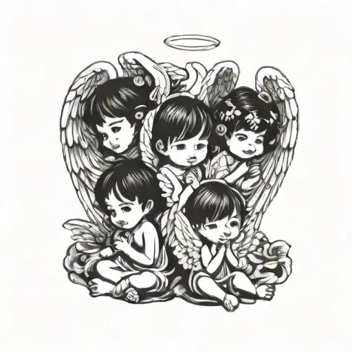 Three Kid Angel Sitting