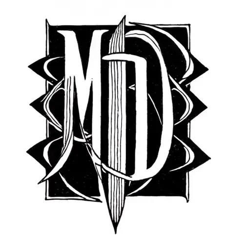 Minimalistic Intertwined Tattoo Featuring Letters Mdd Just Lines