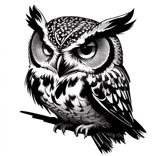 Majestetic Owl Sitting On An As