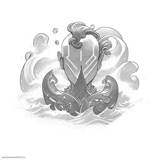 An Accounting Book Surrounded By Waves And A God-like Figure