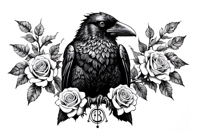Raven And Roses And Libra Zodiac Sign