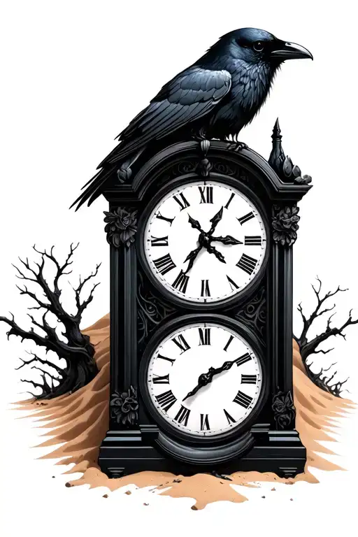 Skull Crow Sand Clock