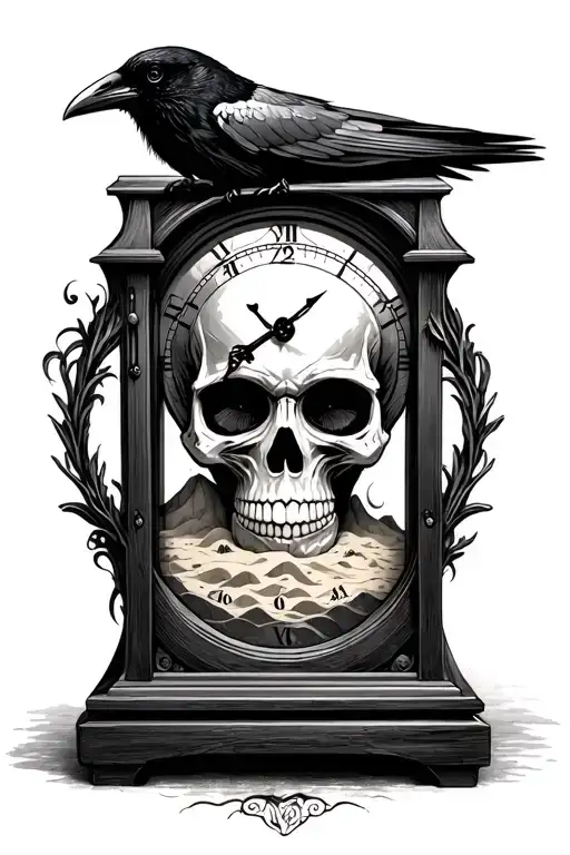 Skull Crow Sand Clock Inside