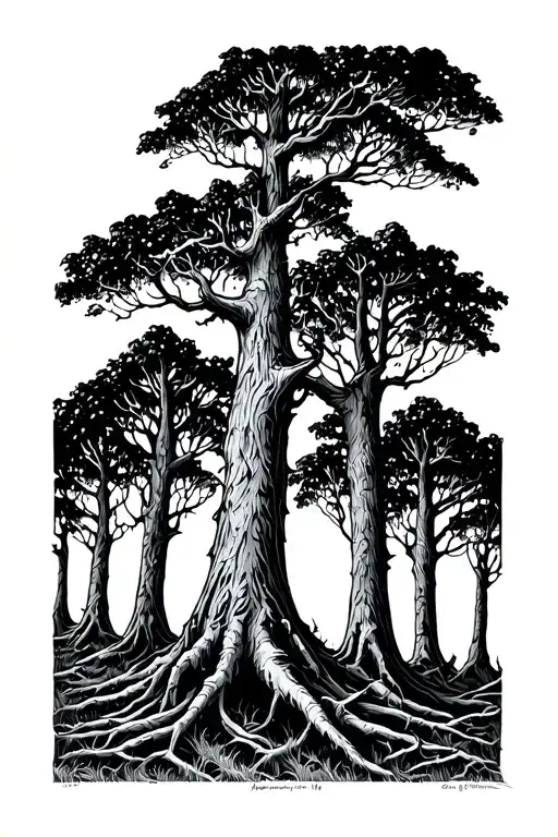 Forest Looking Up From Ground