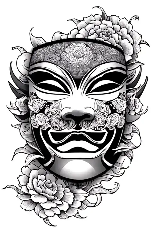 Japanese Mask With Eye On The Bottom