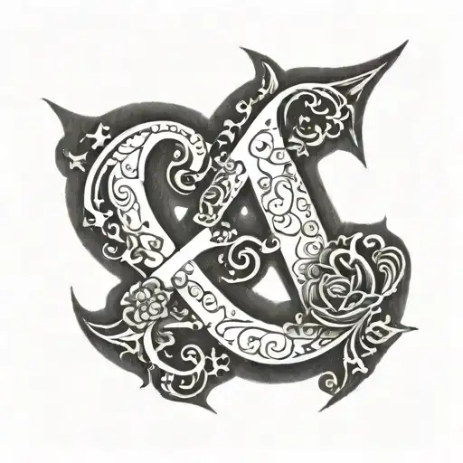 A Paired Tattoo Where There Are Letters I And K Disguised In Some Image