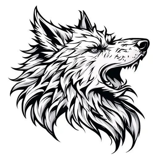 Fenrir Viking Norse Wolf Head Side Profile