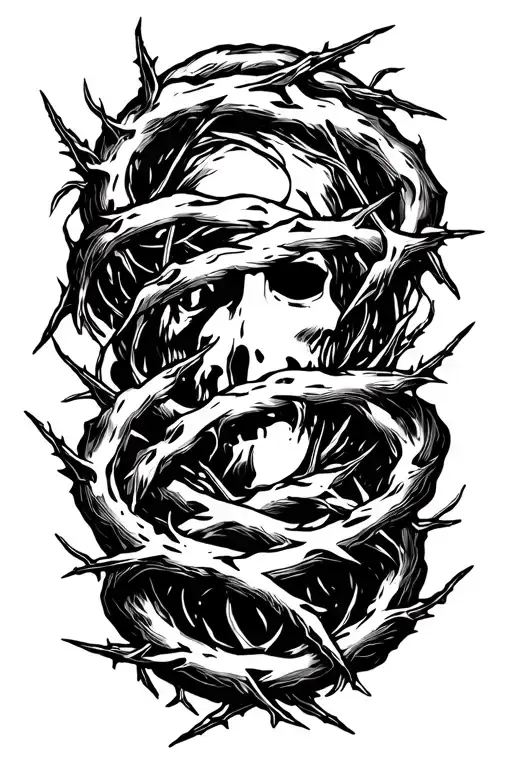 Brand Of Sacrifice And Thorns Wrapping Around The Forearm