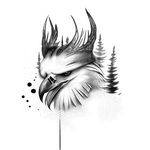 Dark Forest With Raven