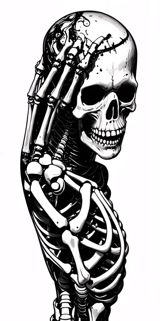 Zombie Skin With Robot Skeleton Arm