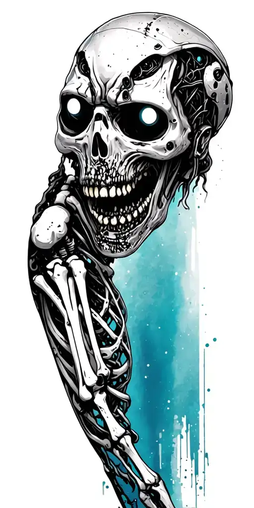 Zombie With A Robot Skeletal System Arm Sleeve