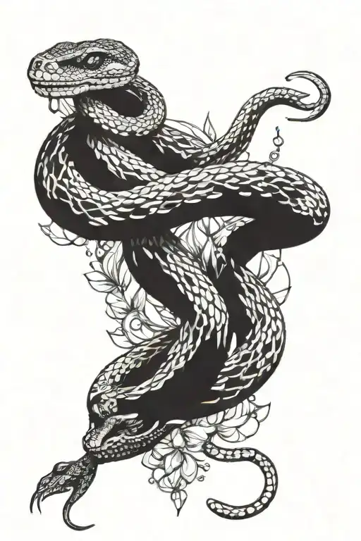 Snake And Crystals Growing