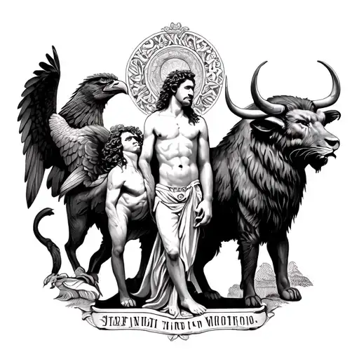 Cherubim With Man Eagle Lion And Ox