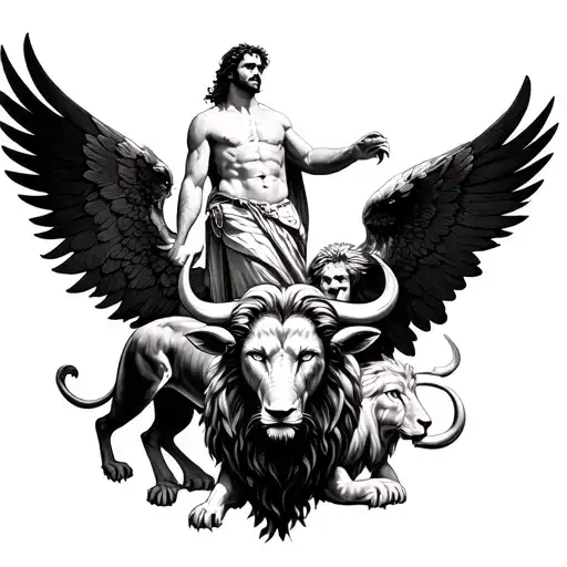 Cherubim With Man Eagle Lion And Ox