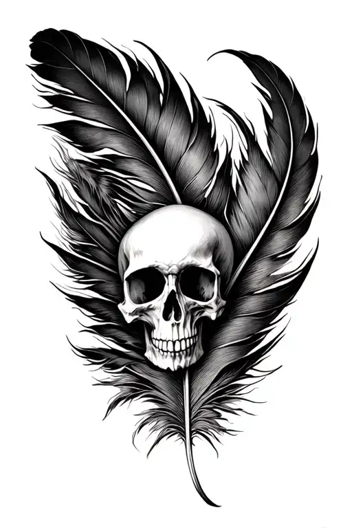 Skull Inside Feather
