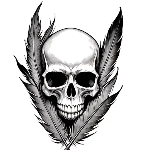 Skull Inside Feather