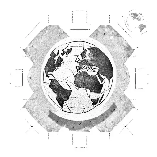 A Soccer Ball With A World Map Pattern On It