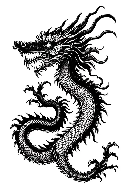 Chinese Dragon And Eastern Europe Block Of Flats Behind Of It