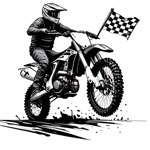 Motocross Bike Whip With Cheakered Flag