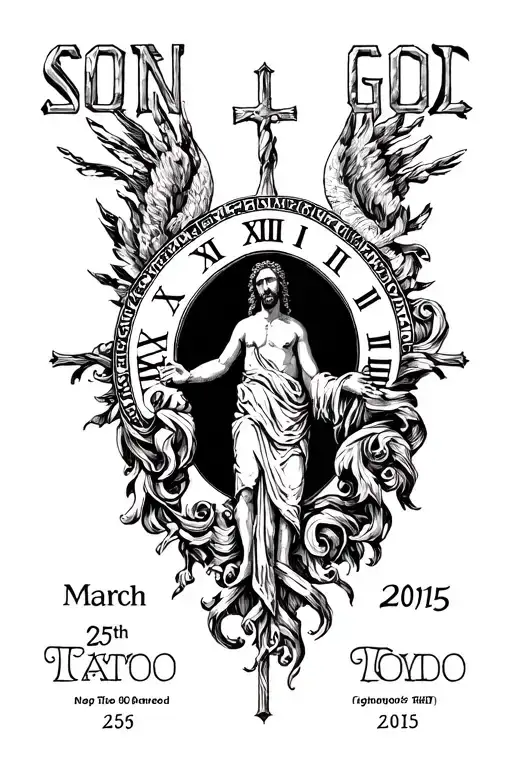 Son Of God With Roman Numerals For The Date March 25Th 2015