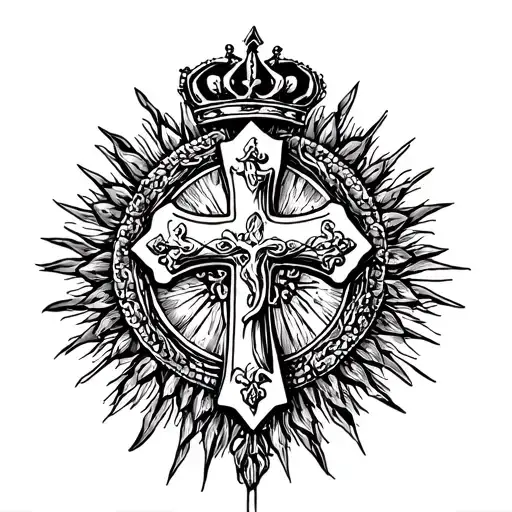 Christian Cross With Crown
