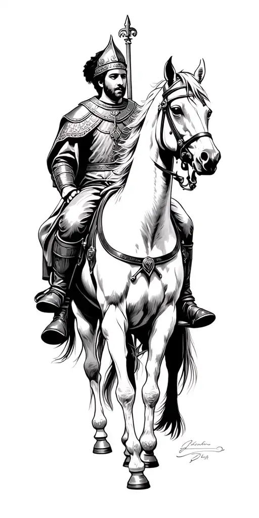 King Richard I Of England On A Horse In The Crusades