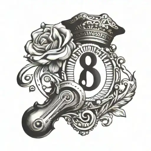 An Intricate Badge Design With The Officer's Badge Number Incorporated Into A Music Staff And Notes